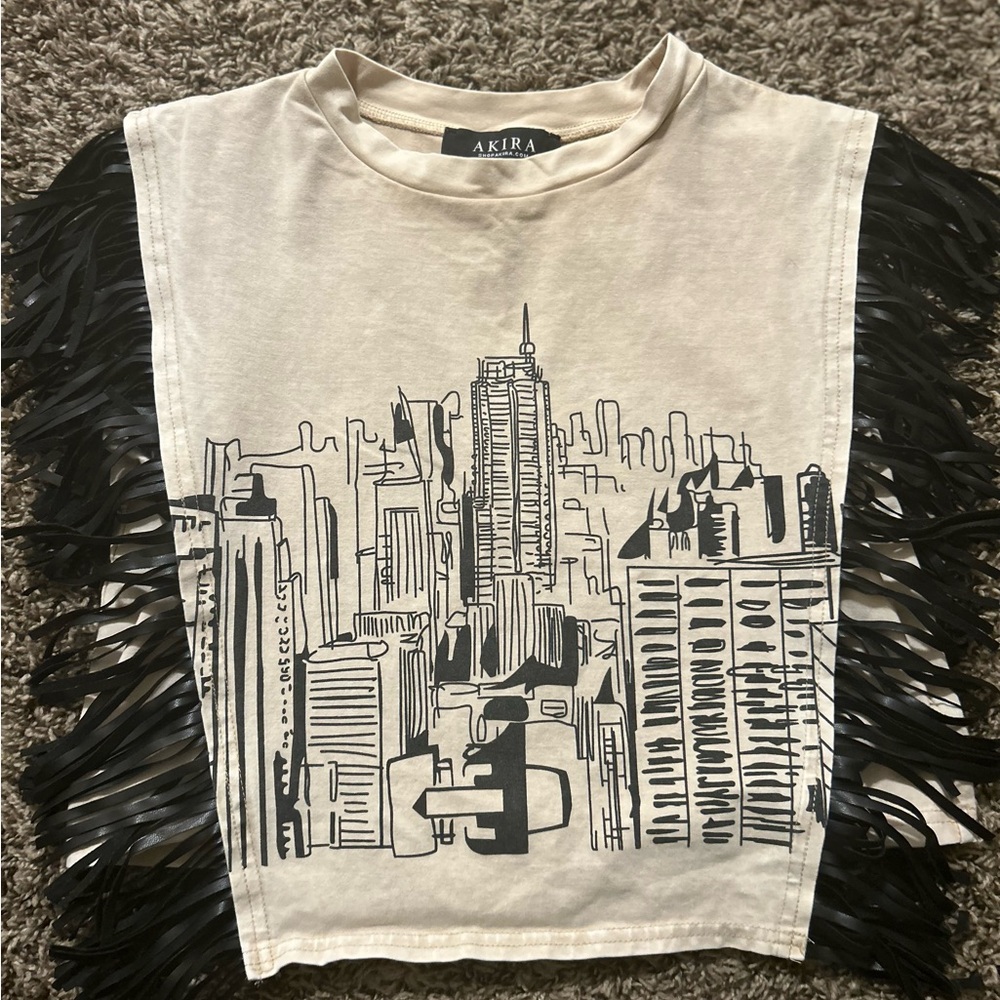 AKIRA Beige Graphic Tee